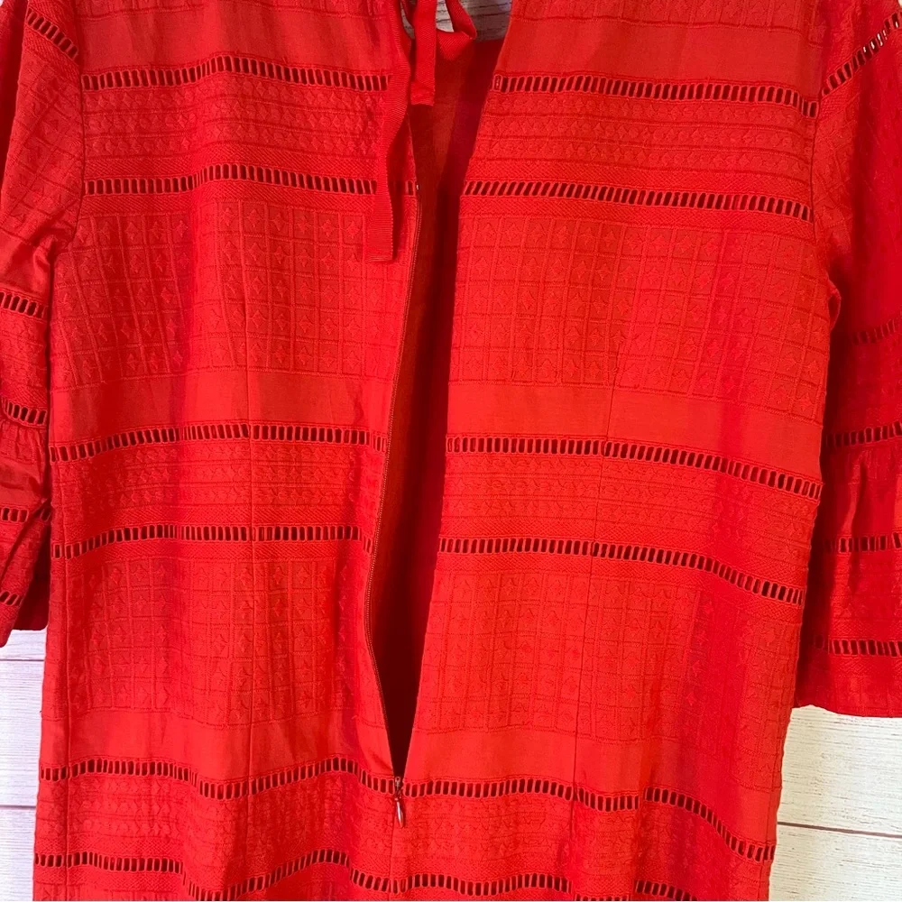 J.Crew Red Eyelet Dress‎ Size 2